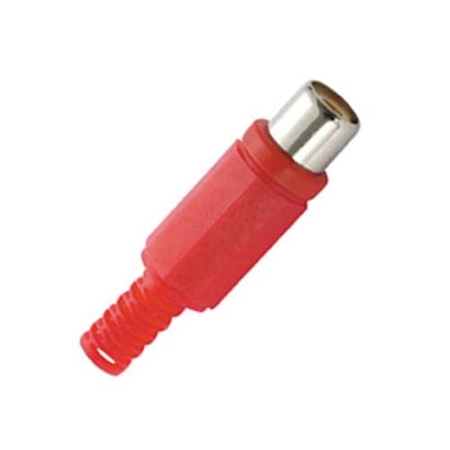 PLUG RCA FEMEA PLASTICO VERMELHO