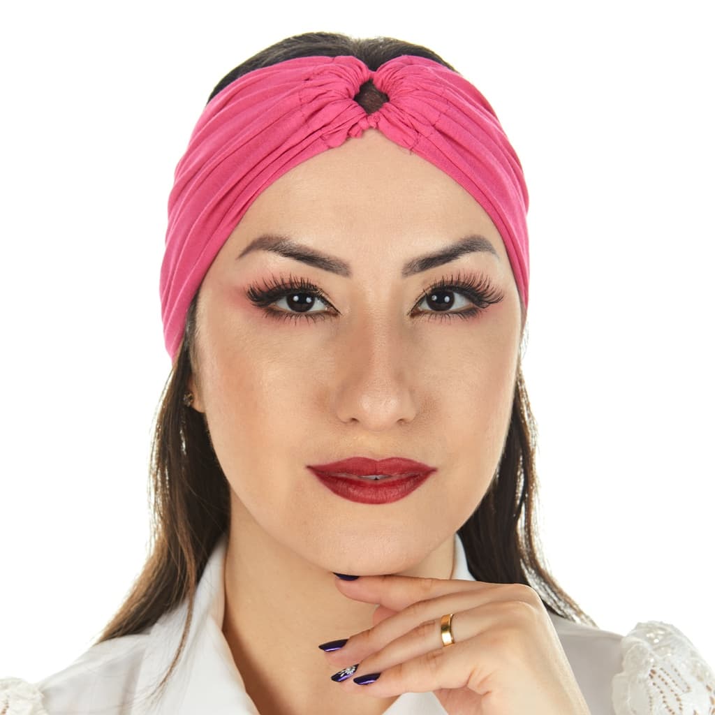Faixa  de Cabelo 2 em 1 Turbante Feminino Rosa Pink Dentista Esteticista Profissional