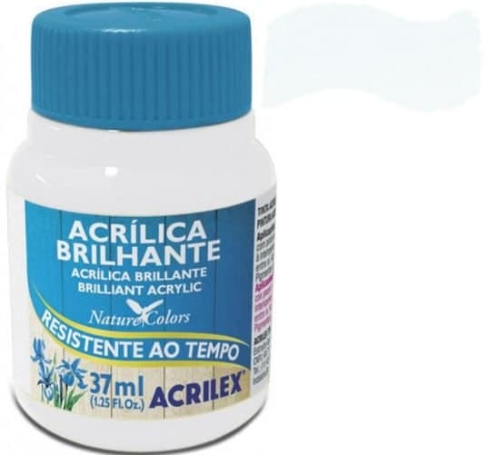 Tinta Acrílica Brilhante Branco - Tinta acrilica para pintura artesanal - Acrilex - 37ml