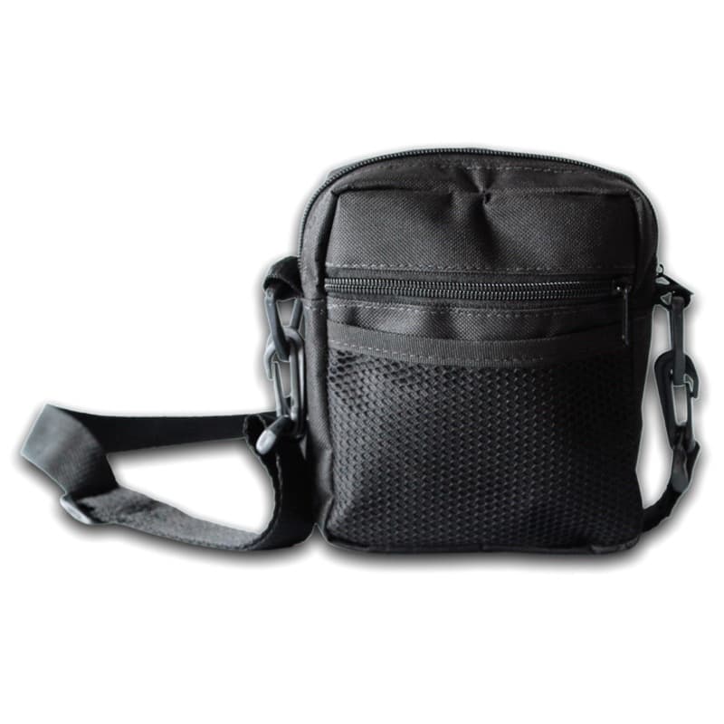 bolsa shoulder bag lateral masculina com redinha preta unissex moda