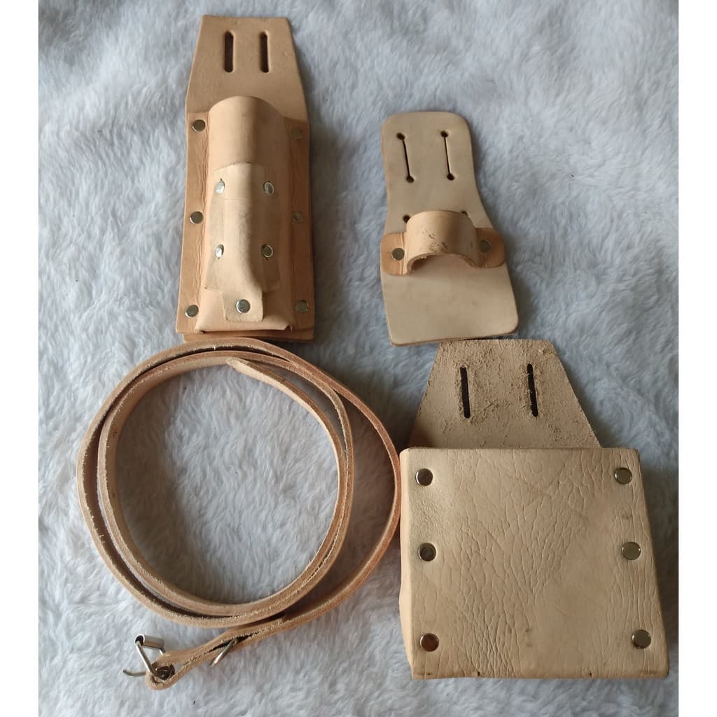 Kit Cinto Porta Ferramentas de Carpinteiro Pedreiro em Couro