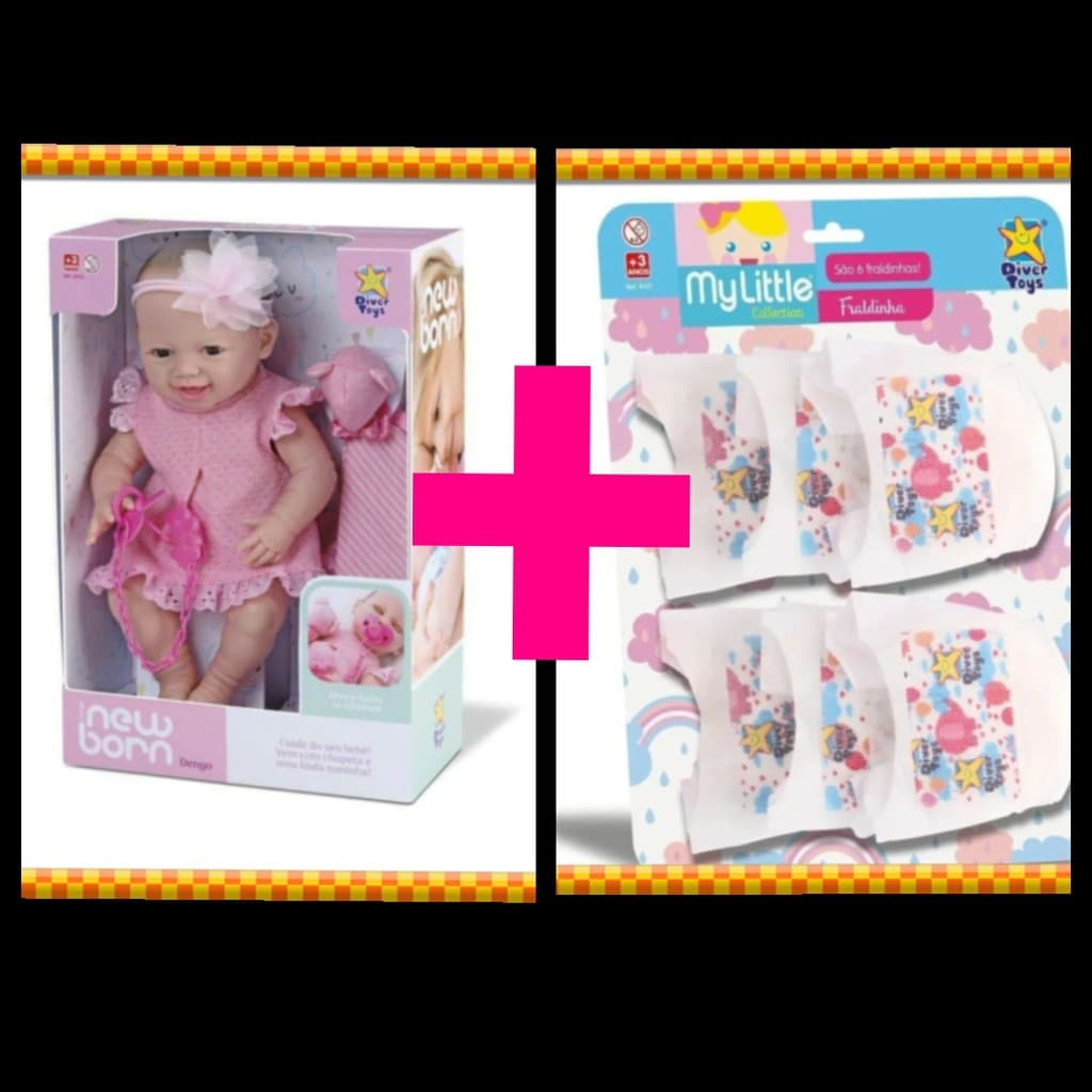 BONECA DENGO + 06 FRALDINHAS