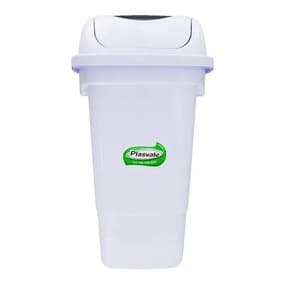 Lixeira Basculante Cozinha Quintal 14 litros Branca Plasvale