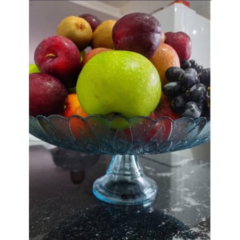 Fruteira de vidro Decorada Pluma com ou sem pé