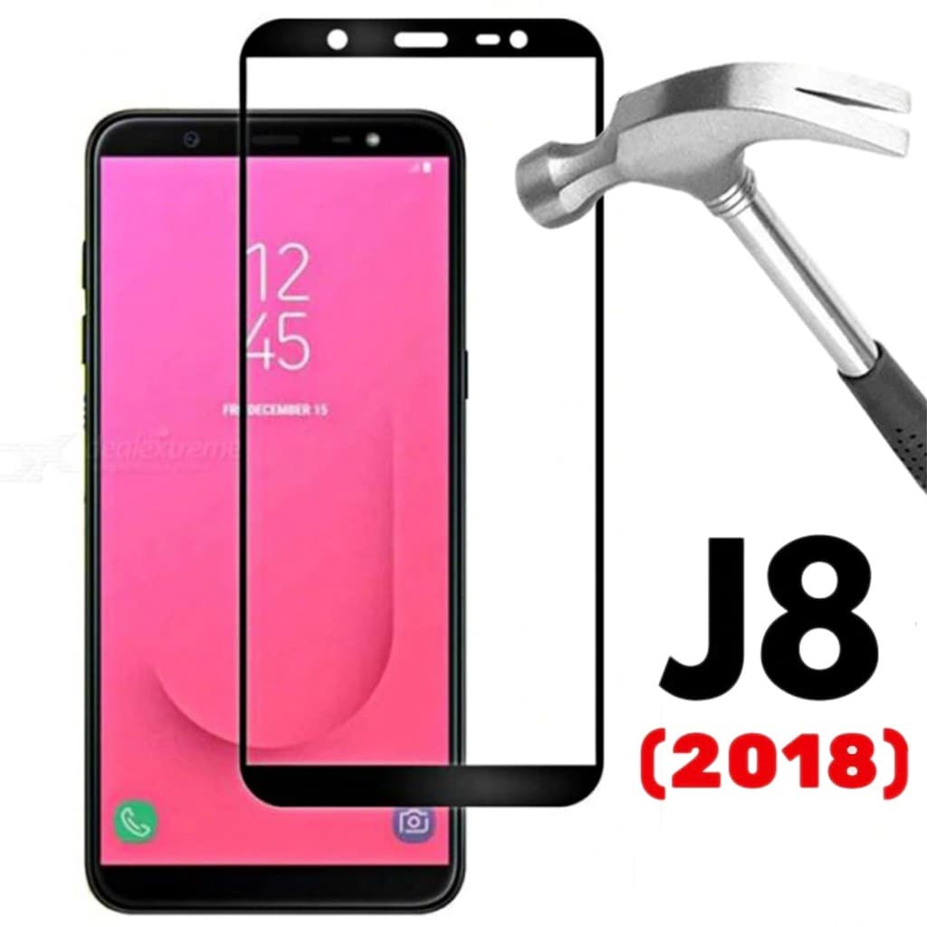 2 Películas de Vidro 3D Samsung Galaxy J8 J8+ J810 Tela 6.0 Tela Toda Inteira Bordas Pretas