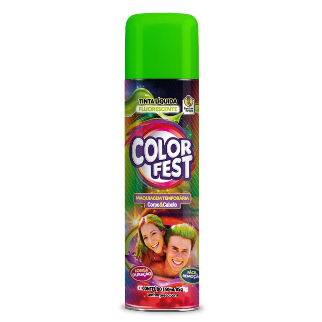 TINTA SPRAY PARA CABELO COLOR FEST 125ML VERDE