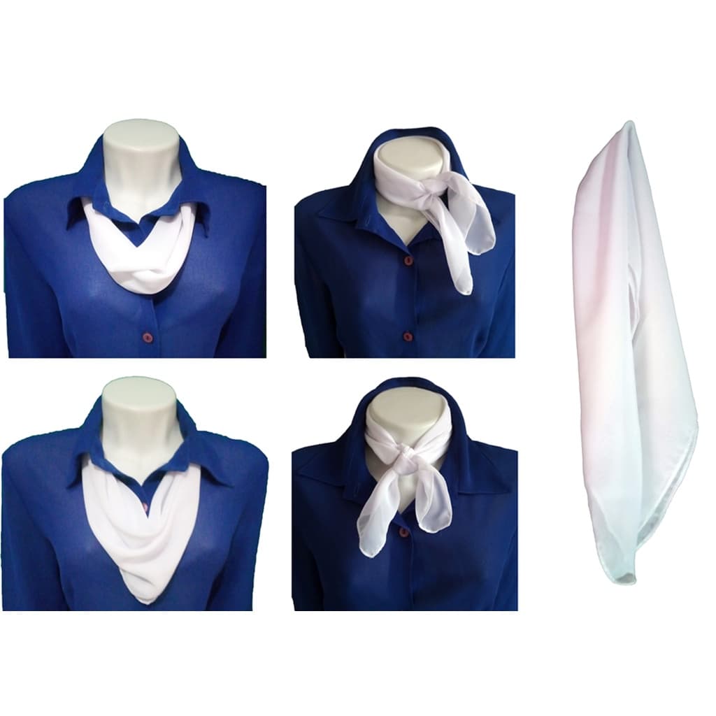 Kit com 10 lenços Brancos Uniformes, Apresentações, Congresso, Tecido 100% Poliéster 60cm x 60cm