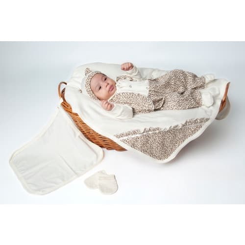 Kit Saída De Maternidade Bebê Menina Oncinha Charmosa -creme