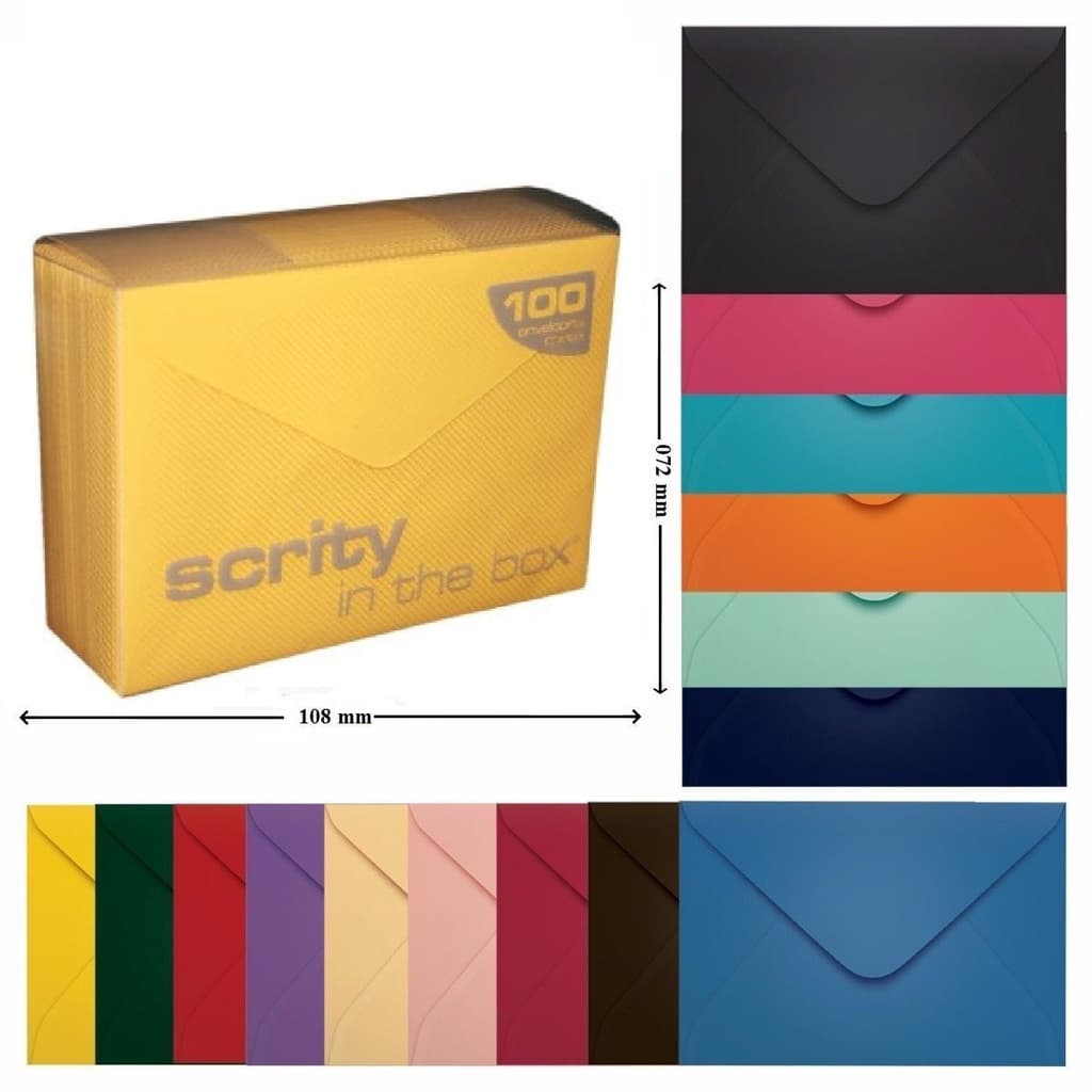 Envelope Visita Cores kit c/12 Un 7,2x10,8cm 80g Scrity - Paixão por Envelopes