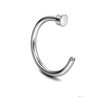 Kit com 3 piercing aço cirúrgico fake pressão argola prata três brincos antialérgicos 8MM boca orelha nariz