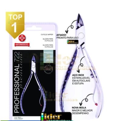 Alicate De Cuticula Profissional 722 Premium Inox Afiado Mundial