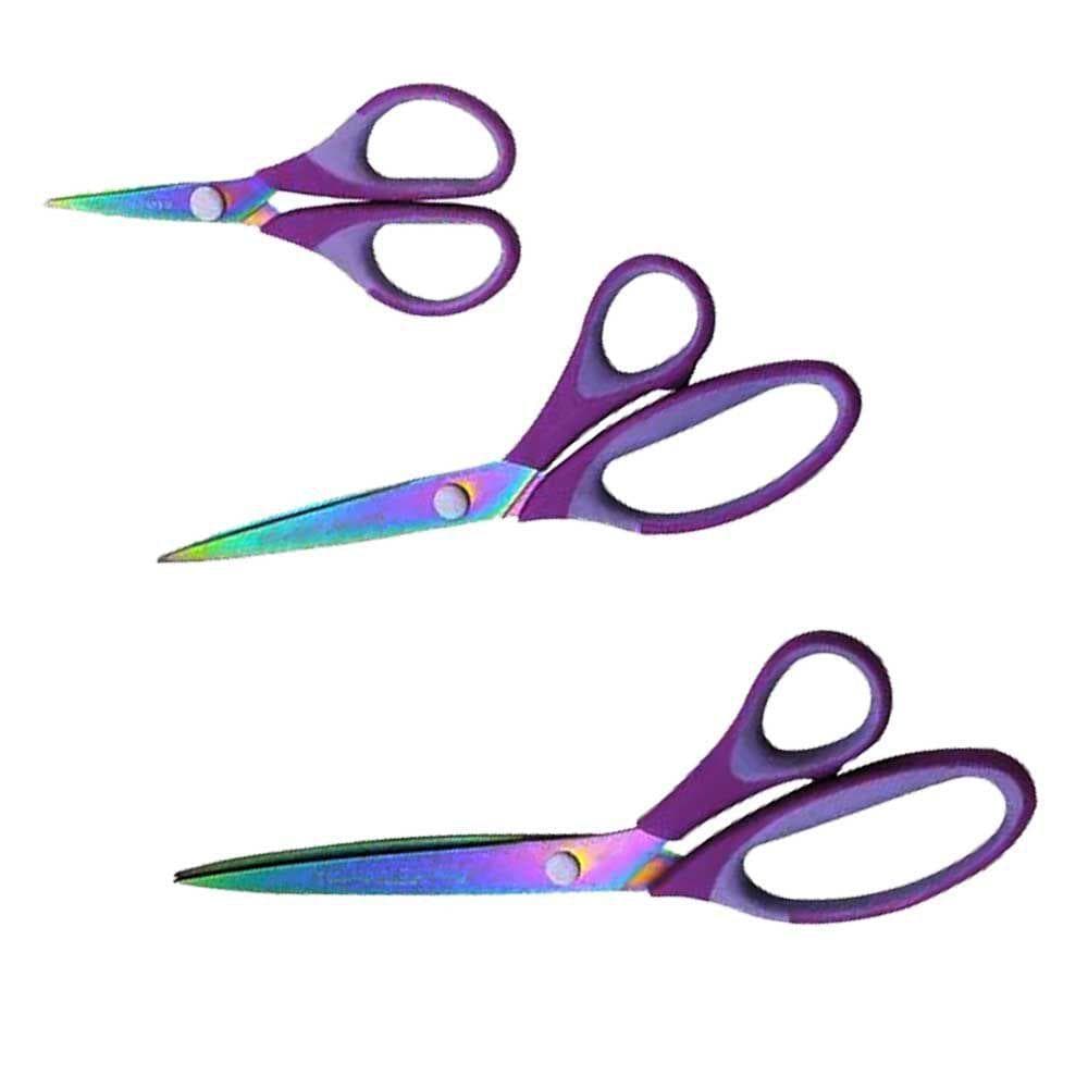 kit de Tesouras com Laminas de Titânio Lanmax Artesanato Patchwork multiuso Tesoura Titanium com cabo de borracha