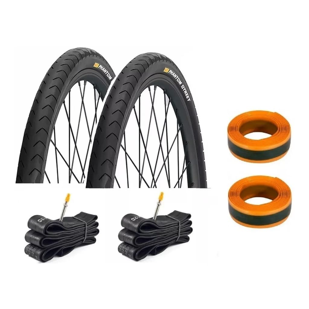 Par Pneu Bicicleta Pirelli Phantom Slick 700x32 Serve Em Aro 29 + 2 Camaras + 2 Fitas Anti-furo