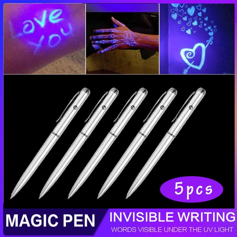 5PCS Caneta De Tinta Invisível Detecção De Dinheiro UV Esferográfica Novo Escritório E Material Escolar