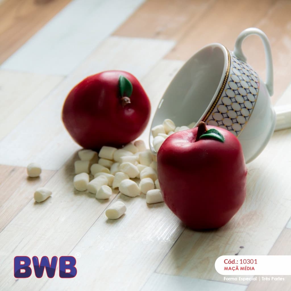 Lançamento BWB- Forma silicone maça média (3 partes) Cód 10301