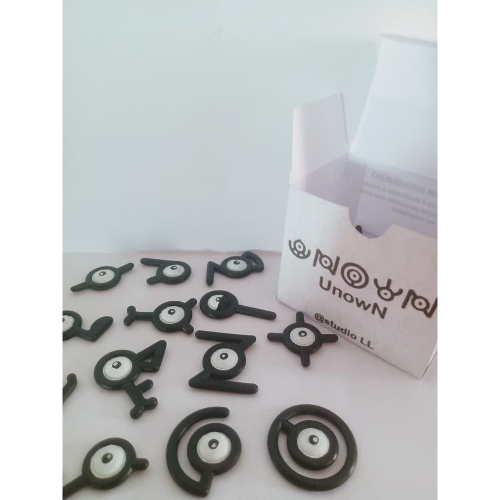 Pokemon unite Unown figura imã magnético PC gamer geladeira armário gabinete porta quadro - caixa com 14 unidades