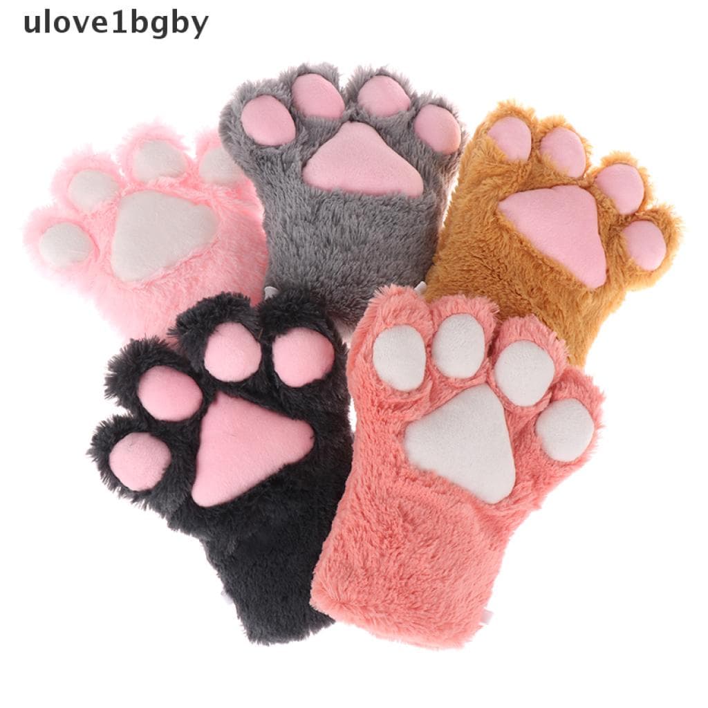 [ulove1bgby] Luvas De Pata De Gato De Urso Fofo De Pelúcia Anime Lolita Cosplay Mitten