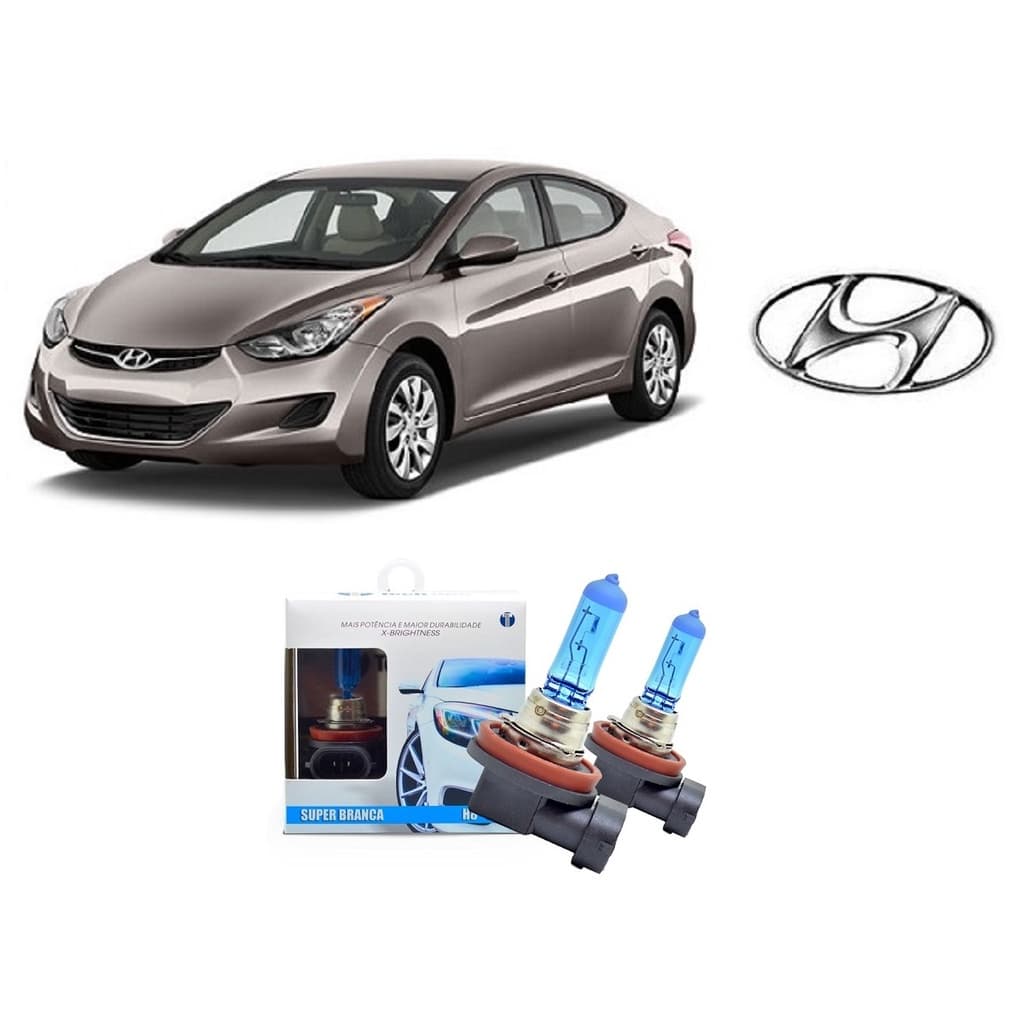 Kit 2 Lampadas Super Brancas para Farol De Milha com 8500K para Hyundai Elantra Selecione Modelo H27 27W ou H8 35W