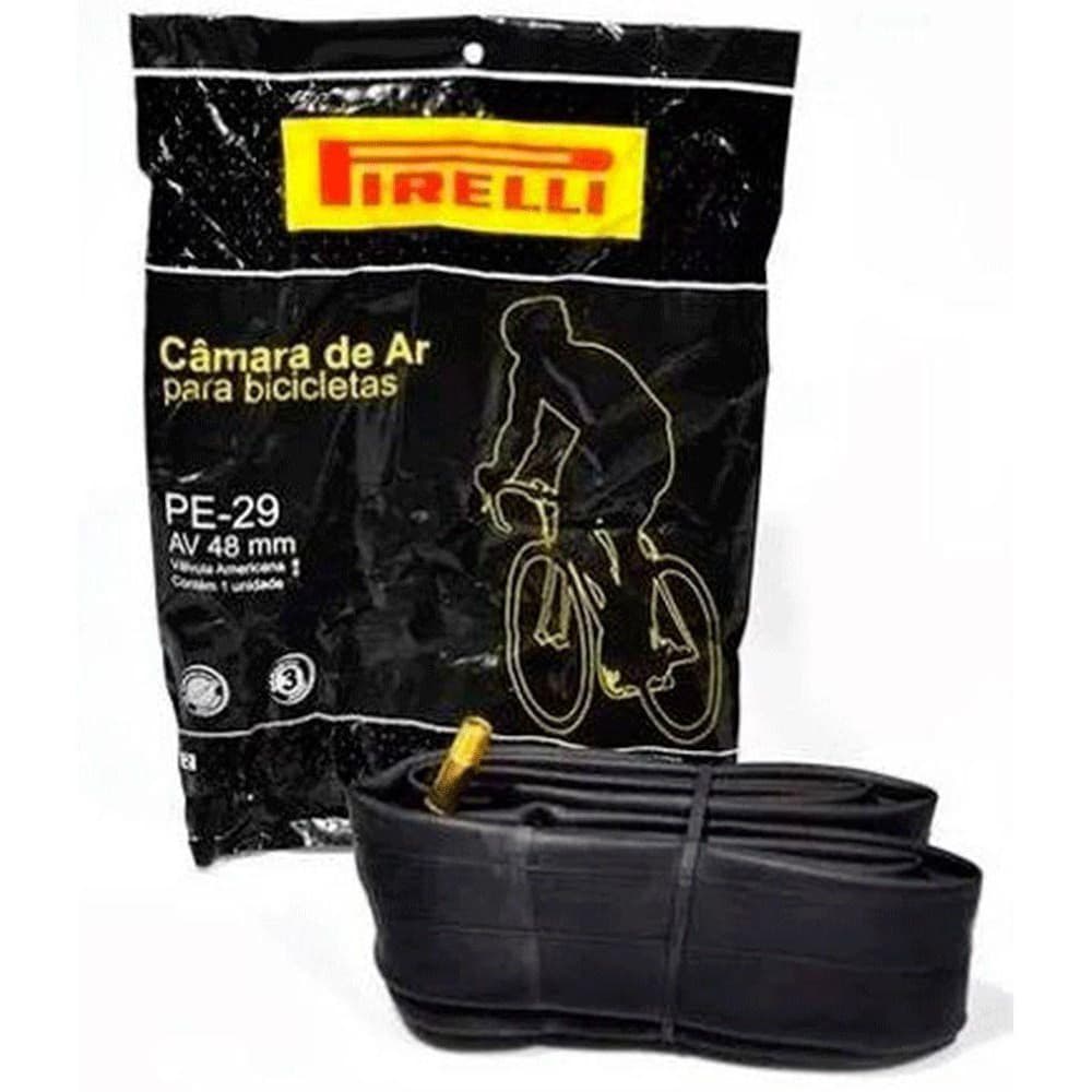 Câmara de Ar Bicicleta Pirelli Aro 29 48mm Schrader Grosso Mtb