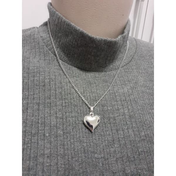 Colar Feminino 45cm Com Pingente Coração Em Aço Inoxidável 316L