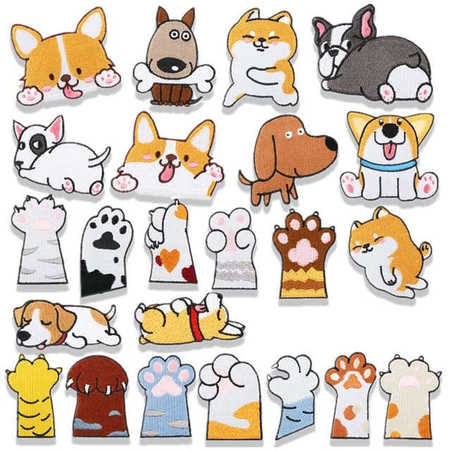 Coleção Cachorrinho E Gato Pata Fofa Bordado patch