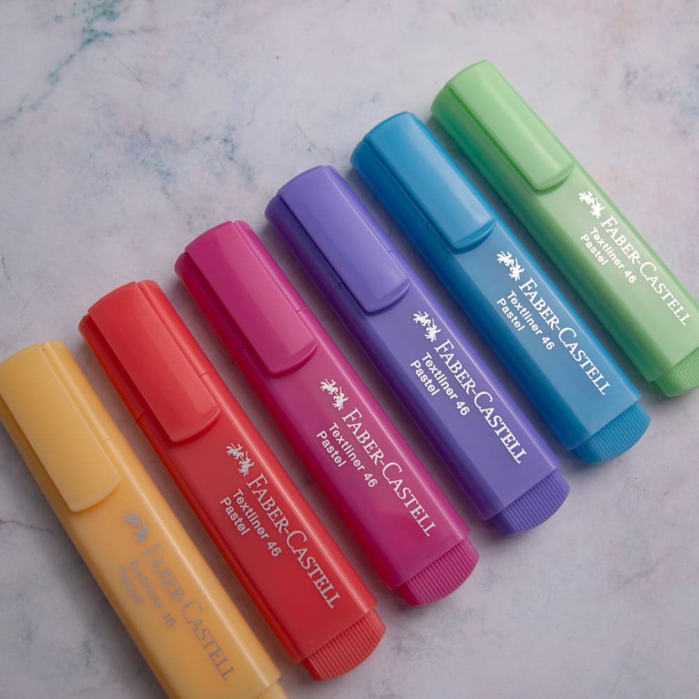 Caneta marca texto FABER-CASTELL pastel 6 cores textliner especial