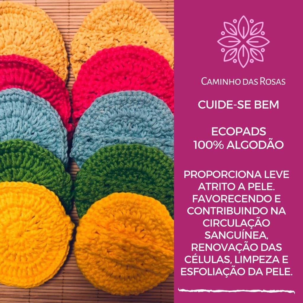 Ecopads Limpeza Facial - Croche Substituto Do Algodão