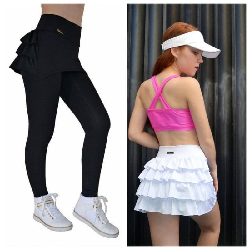 legging de babados + short saia de babados