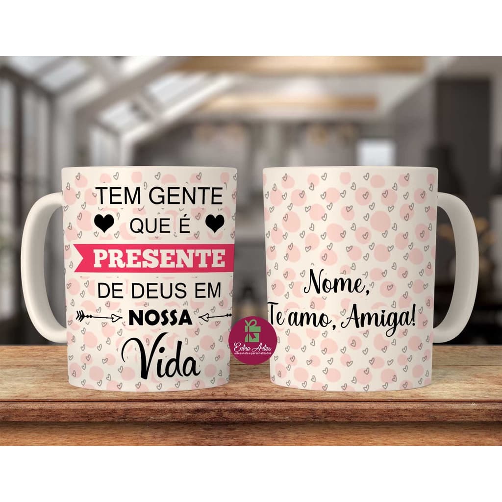 Caneca amiga presente personalizada cerâmica xícara com nome- MELHOR QUALIDADE