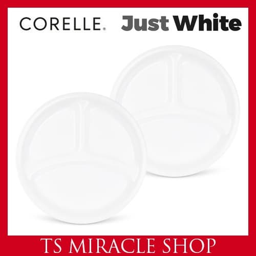 CORELLE KOREA Just White Prato De 3 Compartimentos Pequeno Conjunto 2p Redondo/Louça