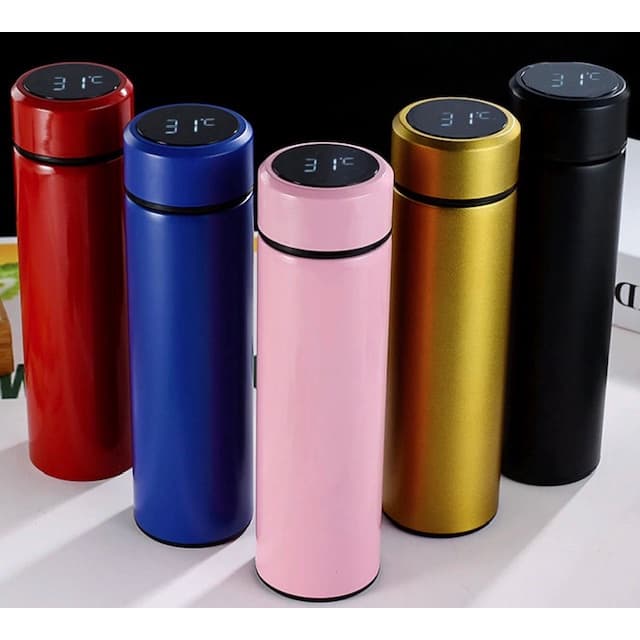 Garrafa Térmica 500ml Com Medidor De Temperatura Digital Led
