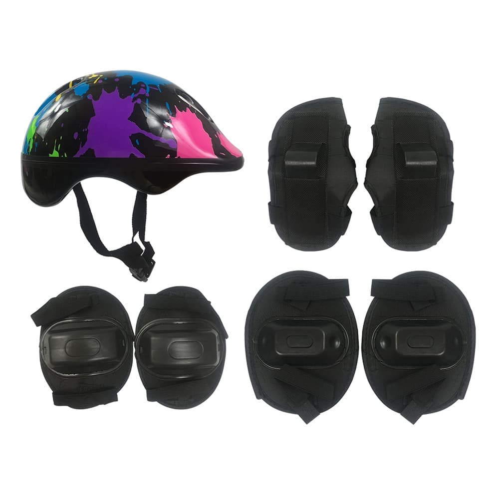Kit Protecao Infantil Patins Skate Bicicleta Roller Colorido - Dm Toys