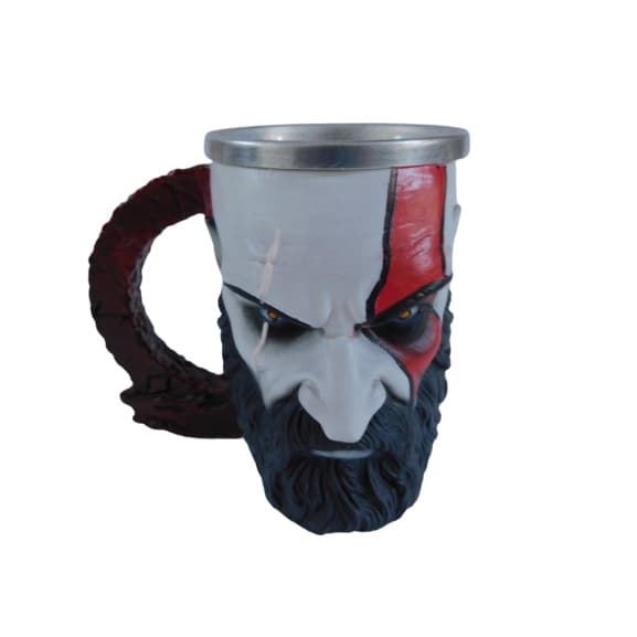 Caneca 3d Kratos ORIGINAL Barbado God Of War Resina 250ml LICENCIADA
