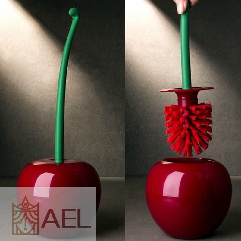 Conjunto Escova Do Vaso Sanitário Cherry Shape Pé WC De Limpeza Banheiro Acessórios De ABS Macio Forma De Cereja Projeto