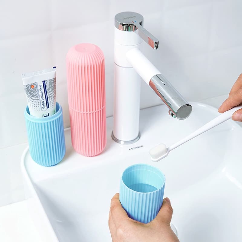 KIT 10 Estojos Porta Escova De Dente Plástico capsula tamanho 19cm x 6cm - Cor Aleatória