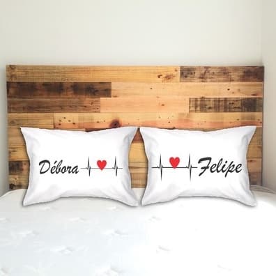 Fronha de Travesseiro Personalizada Batimento Cardíaco