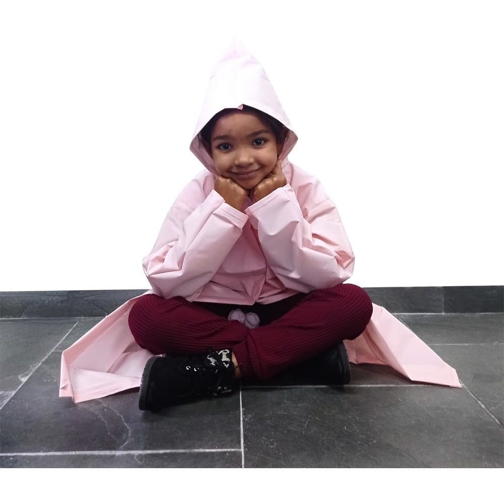 Capa De Chuva Pvc Forrada Infantil Tamanho G Rosa