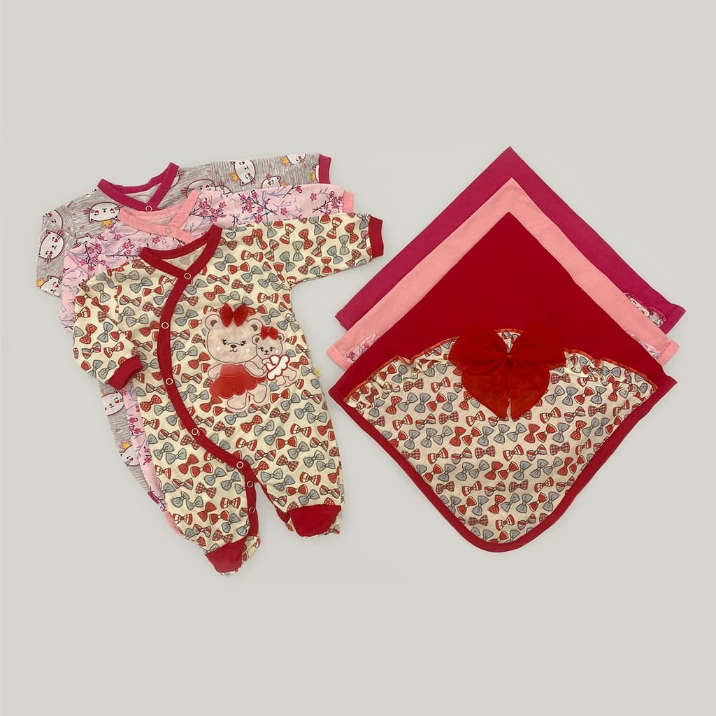Saída Maternidade Menina Estampada Com Macacão