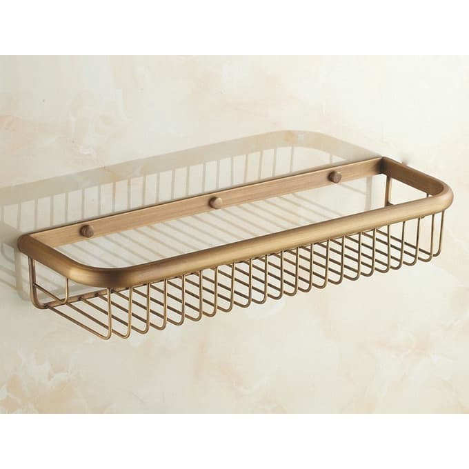 Cesta De Chuveiro De Banheiro De Latão Antigo , 45cm , Esponja De Sabão , Armazenamento , Prateleira , Suporte De Shampo