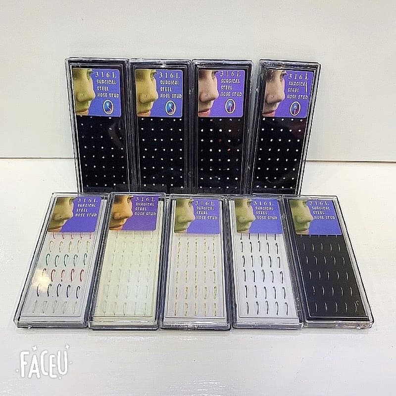 Piercing De Nariz  Pedra De Strass Argola Falso Caxinha com 40 unidades