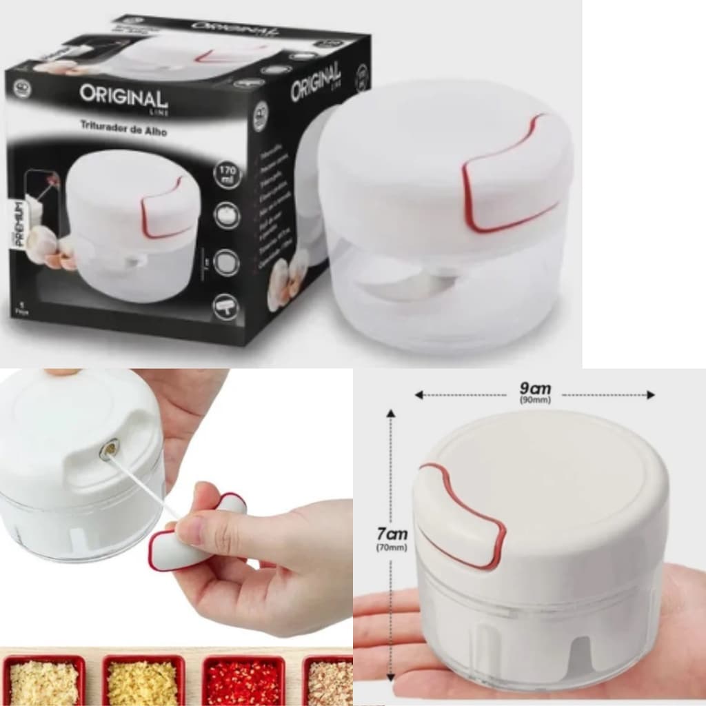 Mini Processador Triturador de Alimentos Cozinha com 2 Lâminas  Manual Legumes Verdura