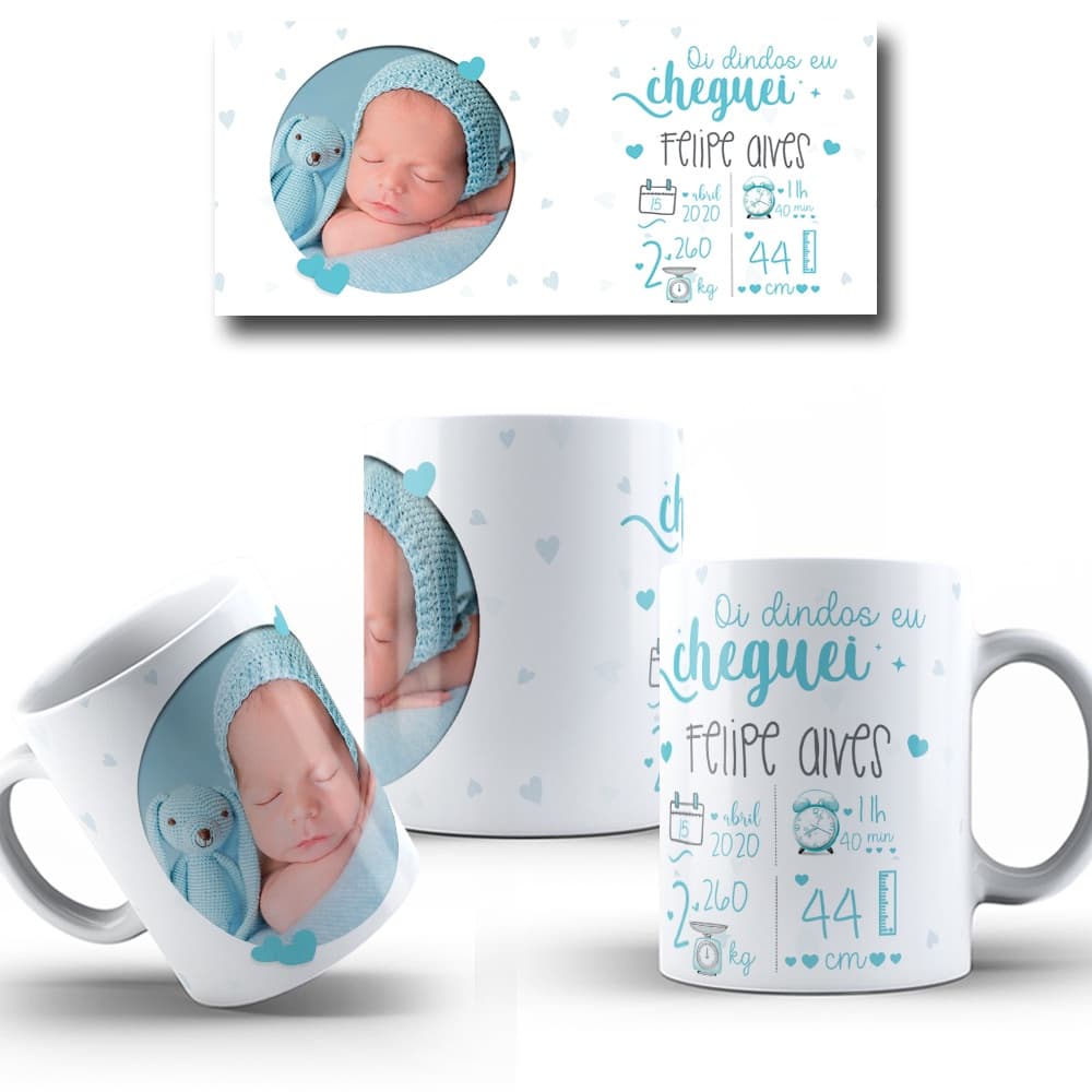 Caneca Dinda(o) cheguei, Porcelana 325 ML