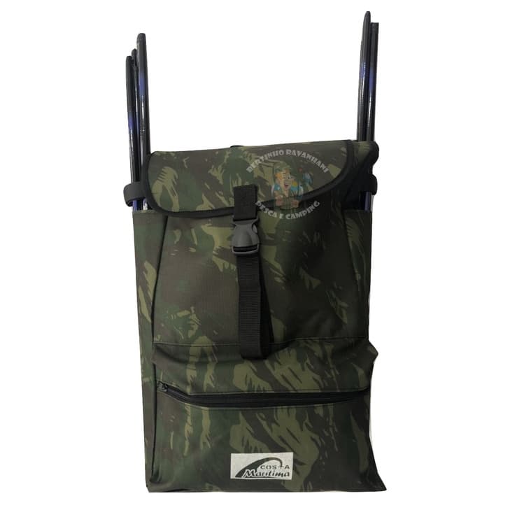 Mochila Pescador Para Pesca E Camping C/bolso Porta Varas