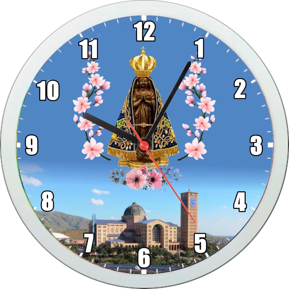 Nossa Senhora Aparecida Relógio de parede (GRANDE 25 CM)