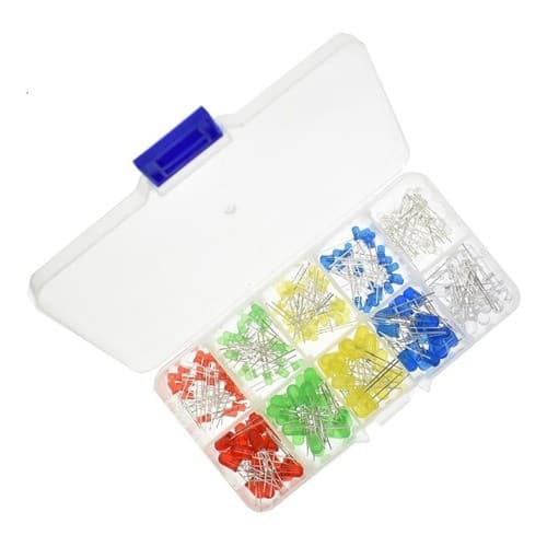 Caixa De Led Com 200 Pcs 5 E 3mm Sortidos 5 Cores