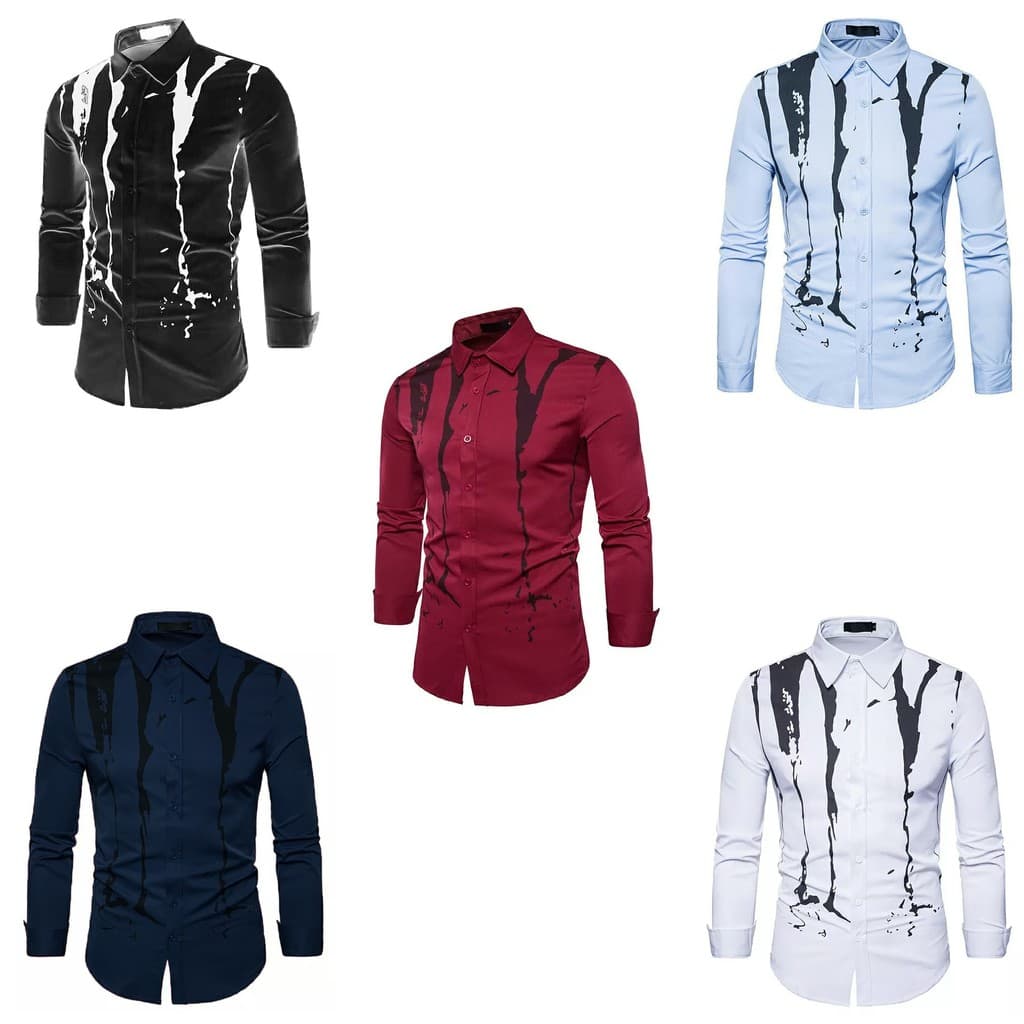KEMEJA Kem Marvin l Camisa Casual Masculina Variações Casuais De Manga Comprida Tops Masculinos Moda
