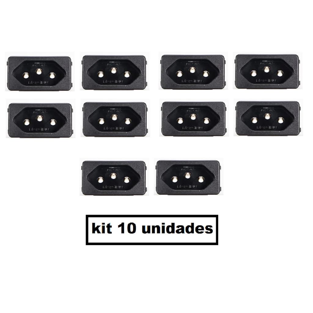 Kit 10 Tomada Elétrica 10a Embutir Em Caixa De Tomadas