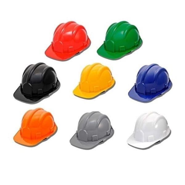 5 capacetes de segurança com carneira para obra construção civil