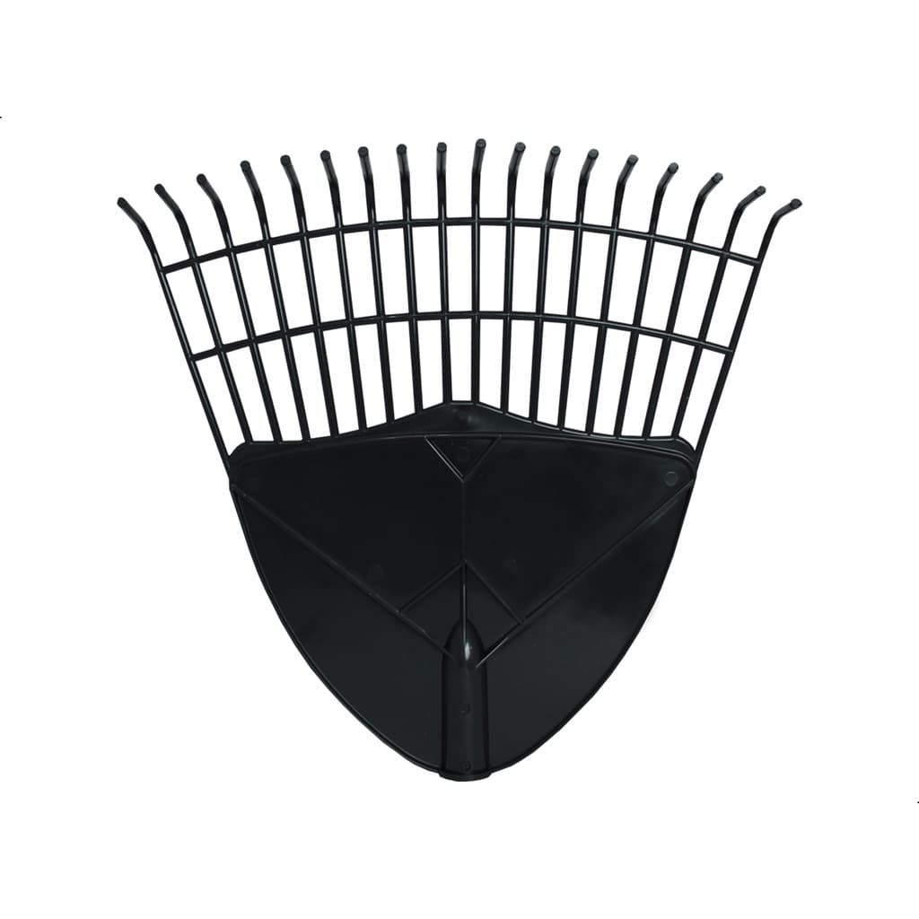 Vassoura Jardim Rastelo Plástico Folhas Grama N°18 Preto