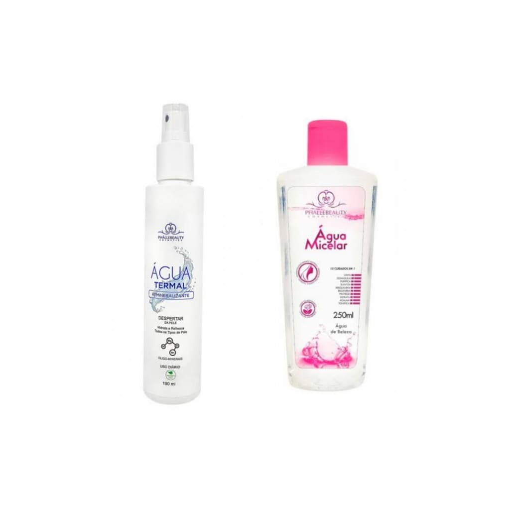 Kit C/ 1 Água termal + 1 Água Micelar phallebeauty 250ml